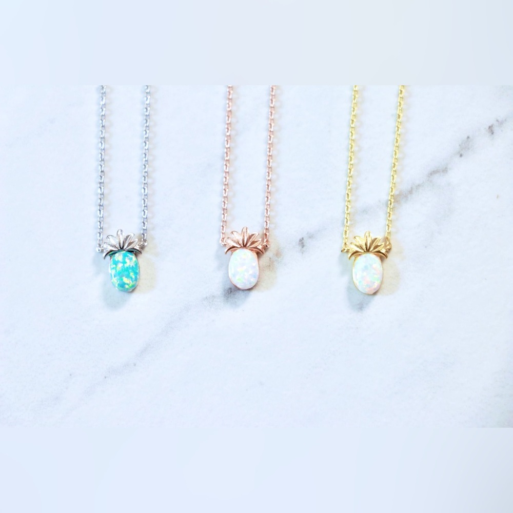 Dainty Opal Pineapple Necklace, Bday Gift, Wife Gift, Valentine  Jewelry Gift